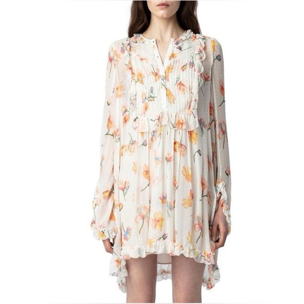 RARE Zadig & Voltaire Rackel Floral Mini Dress NWT S